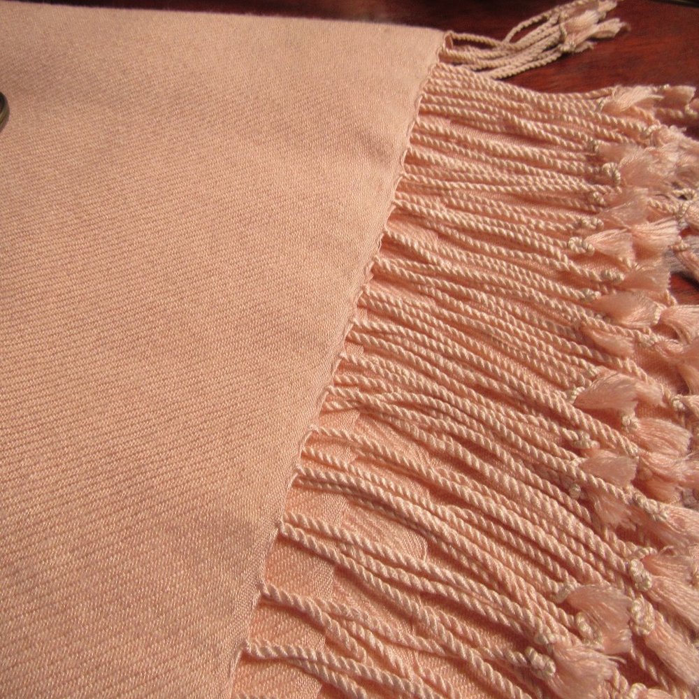 Large Pale Pink Pashmina Wrap – Fringed – Lovely